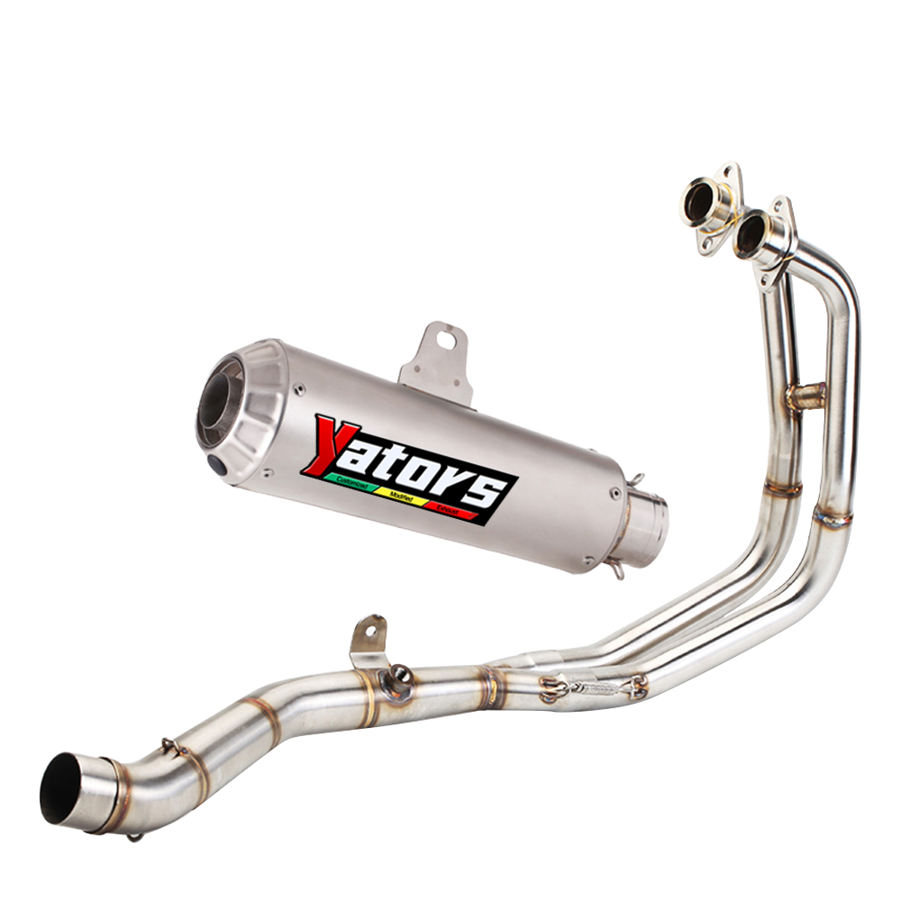 Full System for Yamaha YZF R3 R25 15-22 Exhaust Header Link Pipe Muffler - Image 2