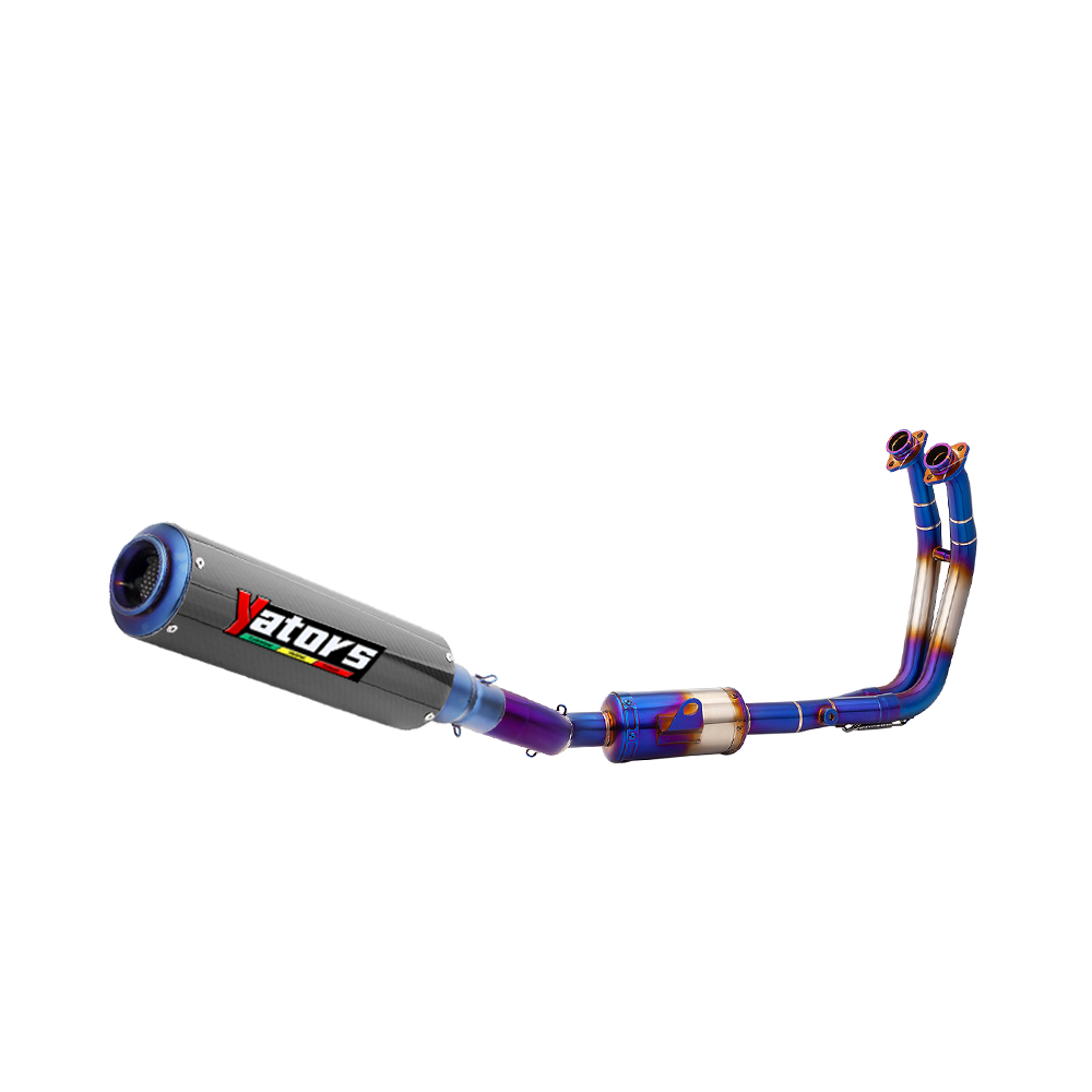 Full System Exhaust Tips Blue Header Link Pipe 480mm For Suzuki GSX-8S GSX-8R 24