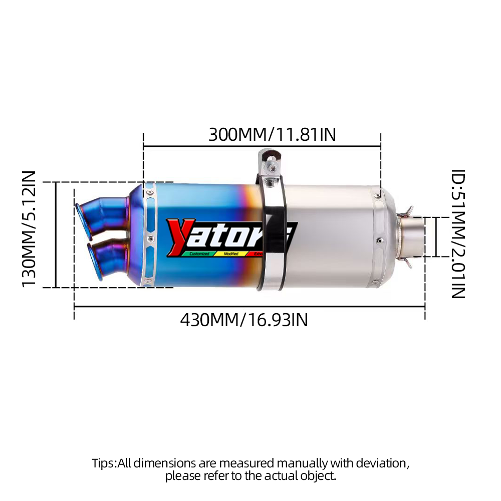 Exhaust System Mid Link Pipe Slip On 51mm Muffler Tips For BMW R1200GS 2013-2019 - Image 3