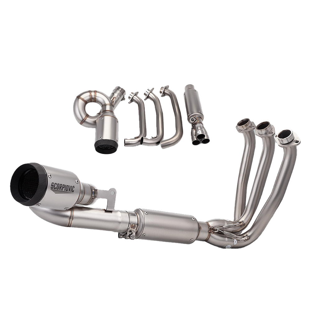 For CF-Moto 675R 675SR-R Whole System Silvery Muffler Tip Exhaust Header Pipe - Image 3