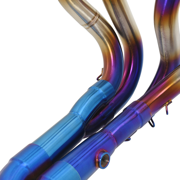 For Kawasaki Ninja ZX636 ZX6R 2009-2024 Blue System Exhaust Header Link Pipe - Image 5