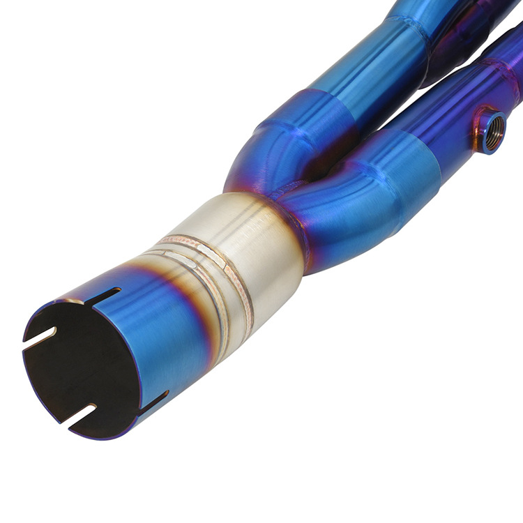 For Kawasaki Ninja ZX636 ZX6R 2009-2024 Blue System Exhaust Header Link Pipe - Image 6