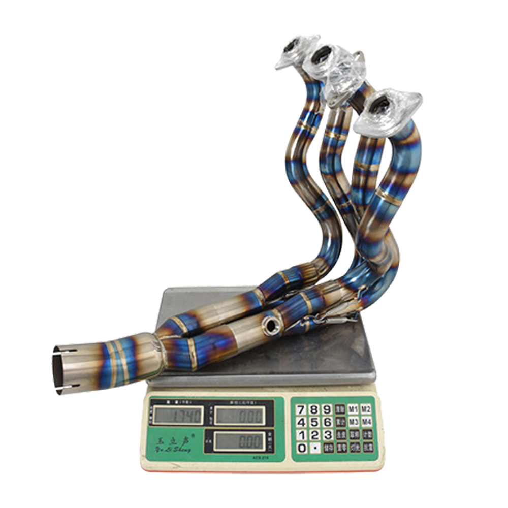 For Kawasaki Ninja ZX6R ZX636 2009-2023 Blue Exhaust Header Front Pipe Titanium - Image 2
