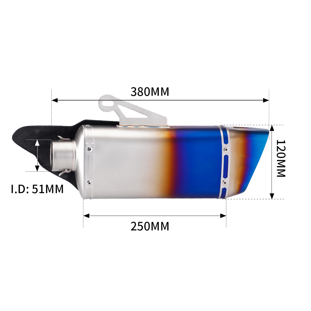 Full System Blue Exhaust Front Pipe Mufflers For Yamaha YZF R7 MT-07 2021-2023 - Image 5