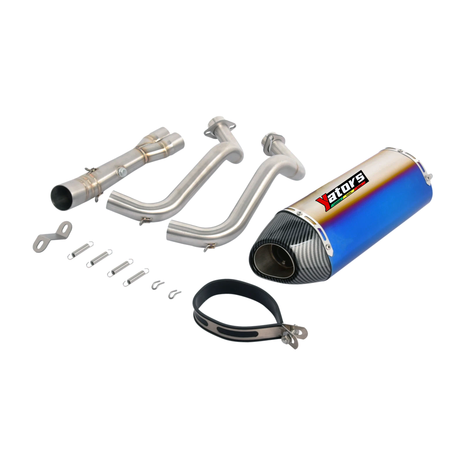 For Yamaha MT-07 FZ07 Tracer YZF R7 Blue Muffler Exhaust Front Pipe Full System - Image 2