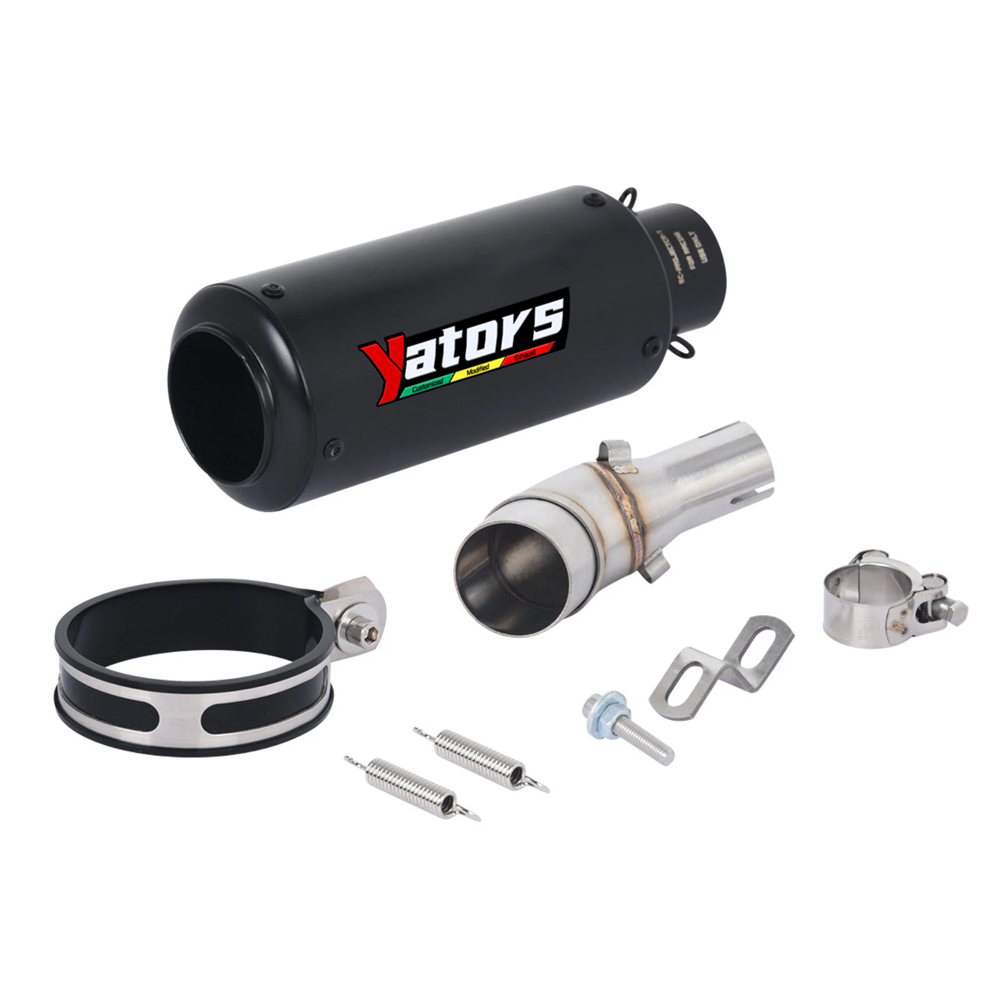 For Yamaha MT-03 YZF R3 R25 Slip Muffler Tips Black Mid Link Pipe Exhaust System - Image 4