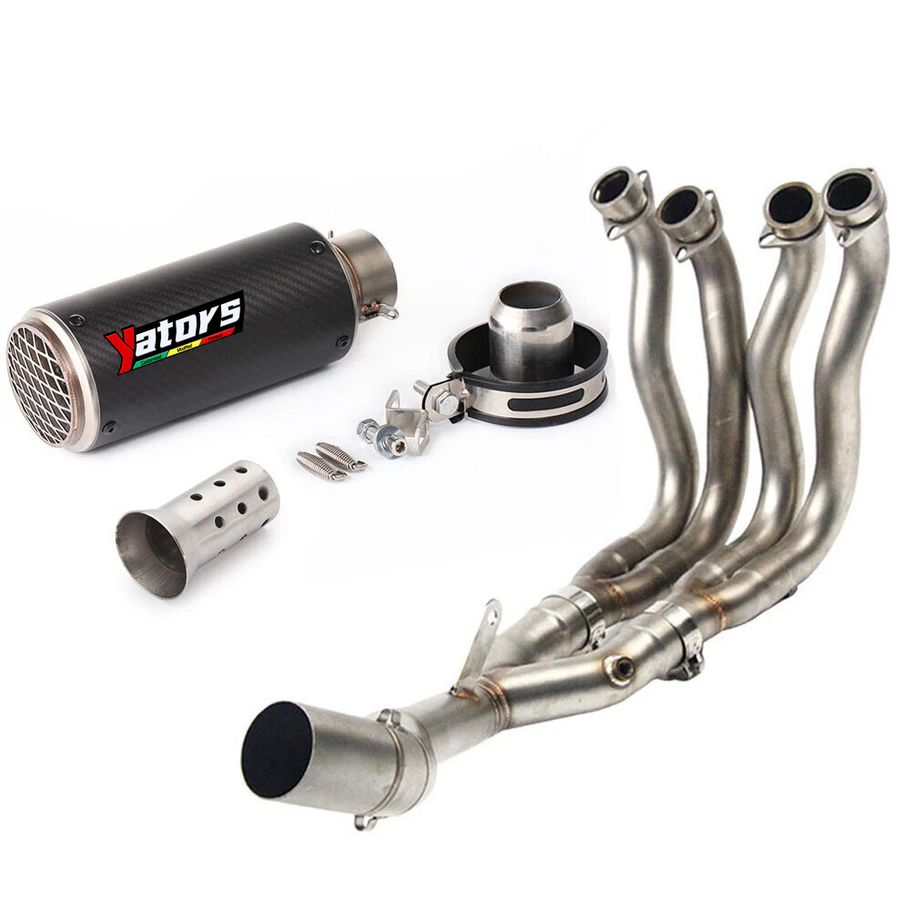 For YAMAHA R1 2015-2023 MT-10 FZ10 Full System Exhaust Front Pipe Carbon Muffler - Image 3