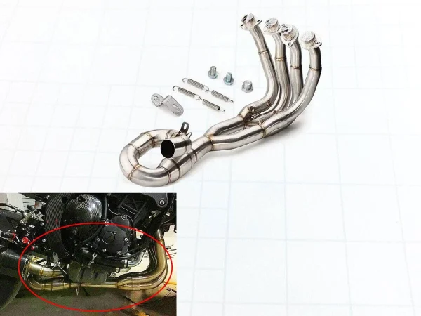 For Yamaha YZF R6 2006-2018 Full Exhaust System Header Front Link Pipe 51mm Tube
