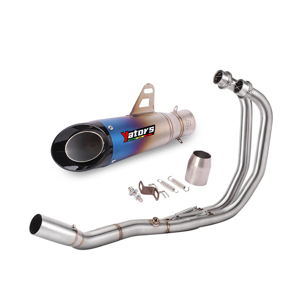 For Yamaha YZF R3 2014-2024 MT-03 Full System Exhaust Front Pipe Blue Muffler - Image 3