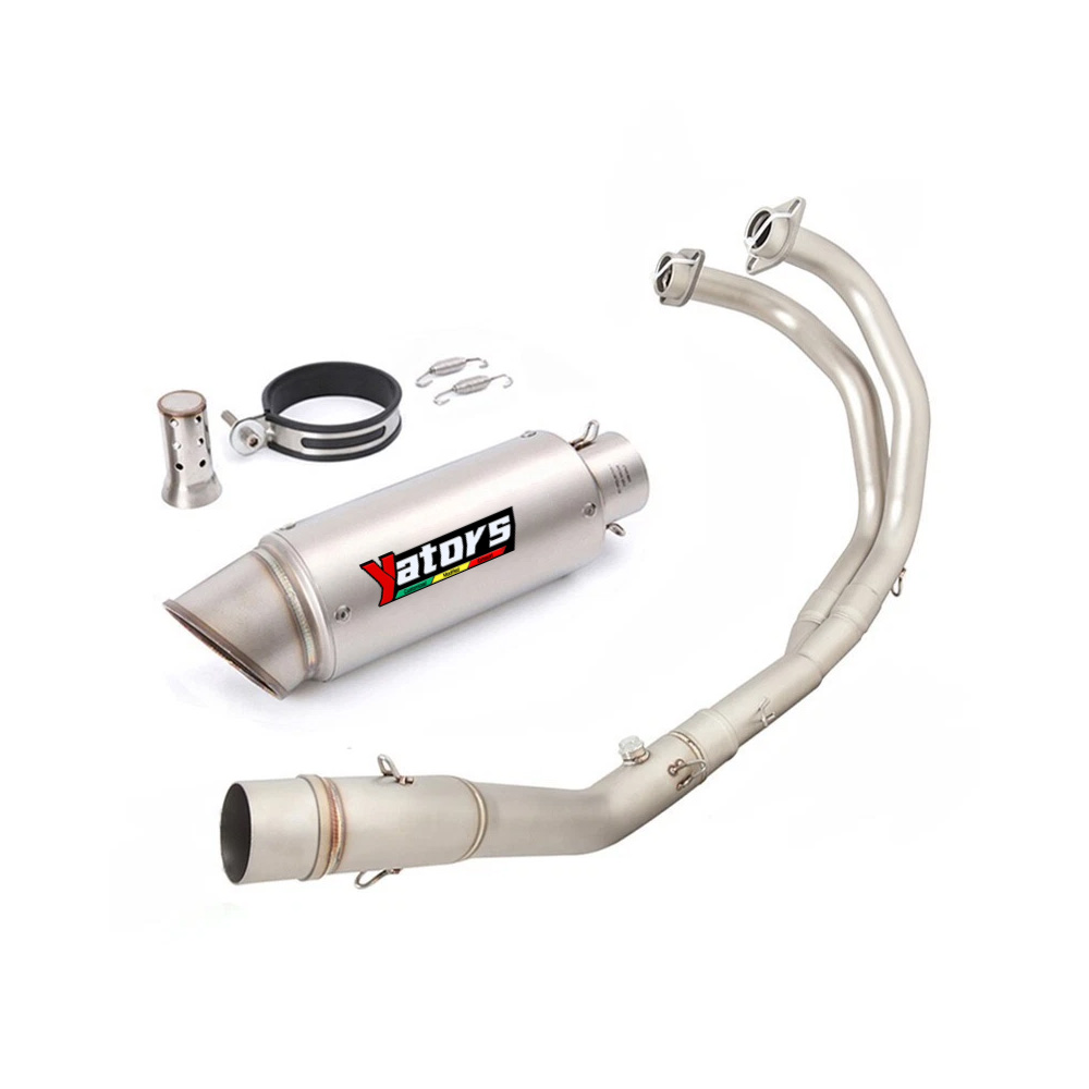 For Yamaha YZF R3 2015-2024 MT-03 Full System Exhaust Header Pipe Black Muffler - Image 2