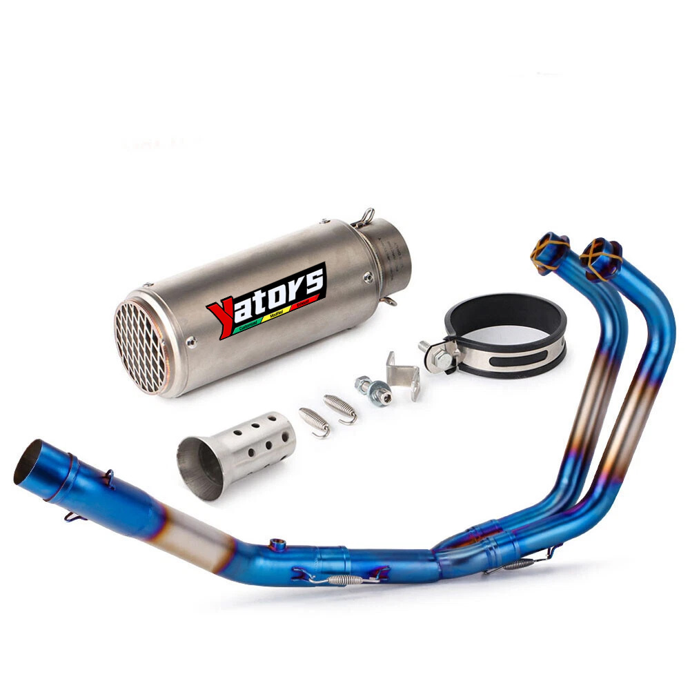 For Yamaha YZF R3 2015-2023 MT-03 Whole System Blue Muffler Exhaust Front Pipe - Image 2