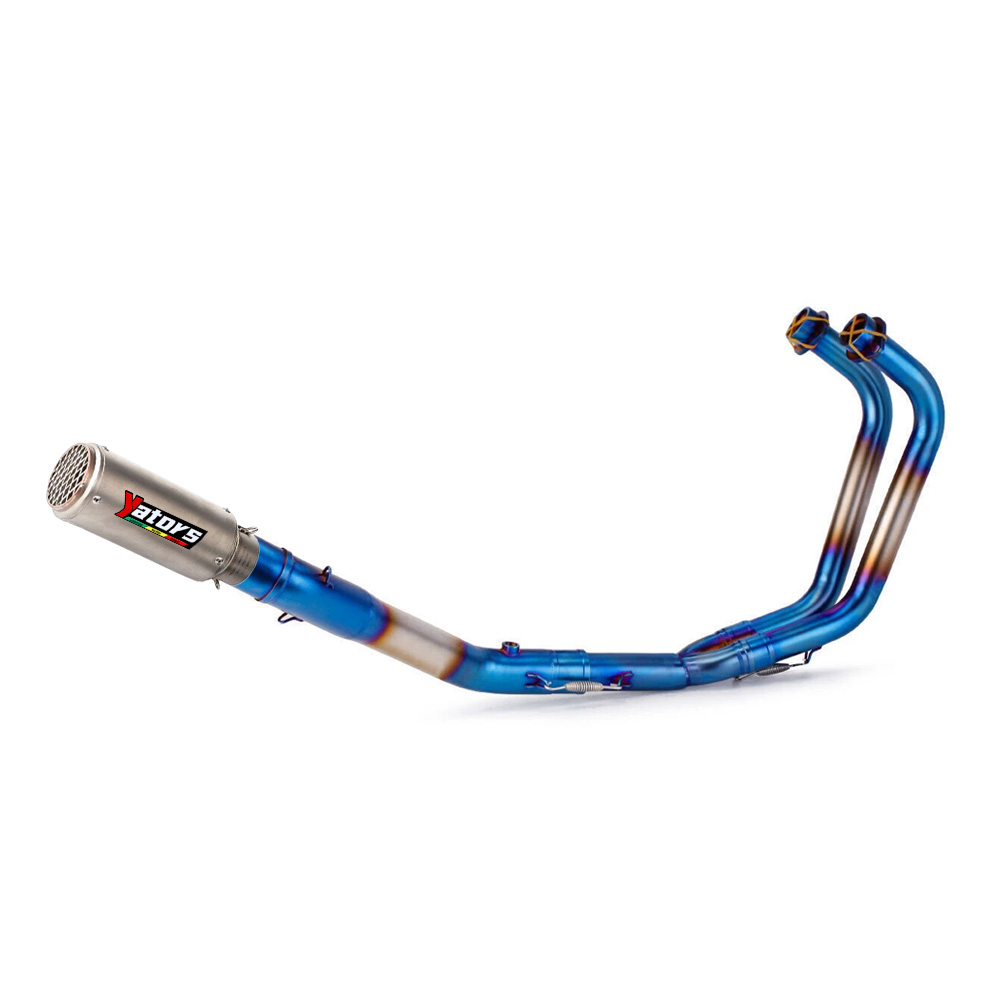 For Yamaha YZF R3 2015-2023 MT-03 Whole System Blue Muffler Exhaust Front Pipe