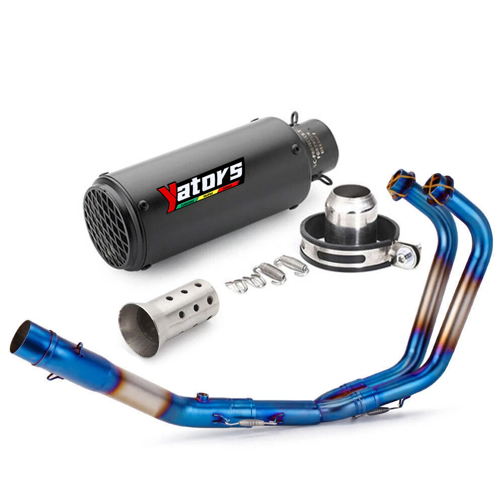 For Yamaha YZF R3 2015-2023 MT-03 Whole System Blue Muffler Exhaust Front Pipe - Image 3