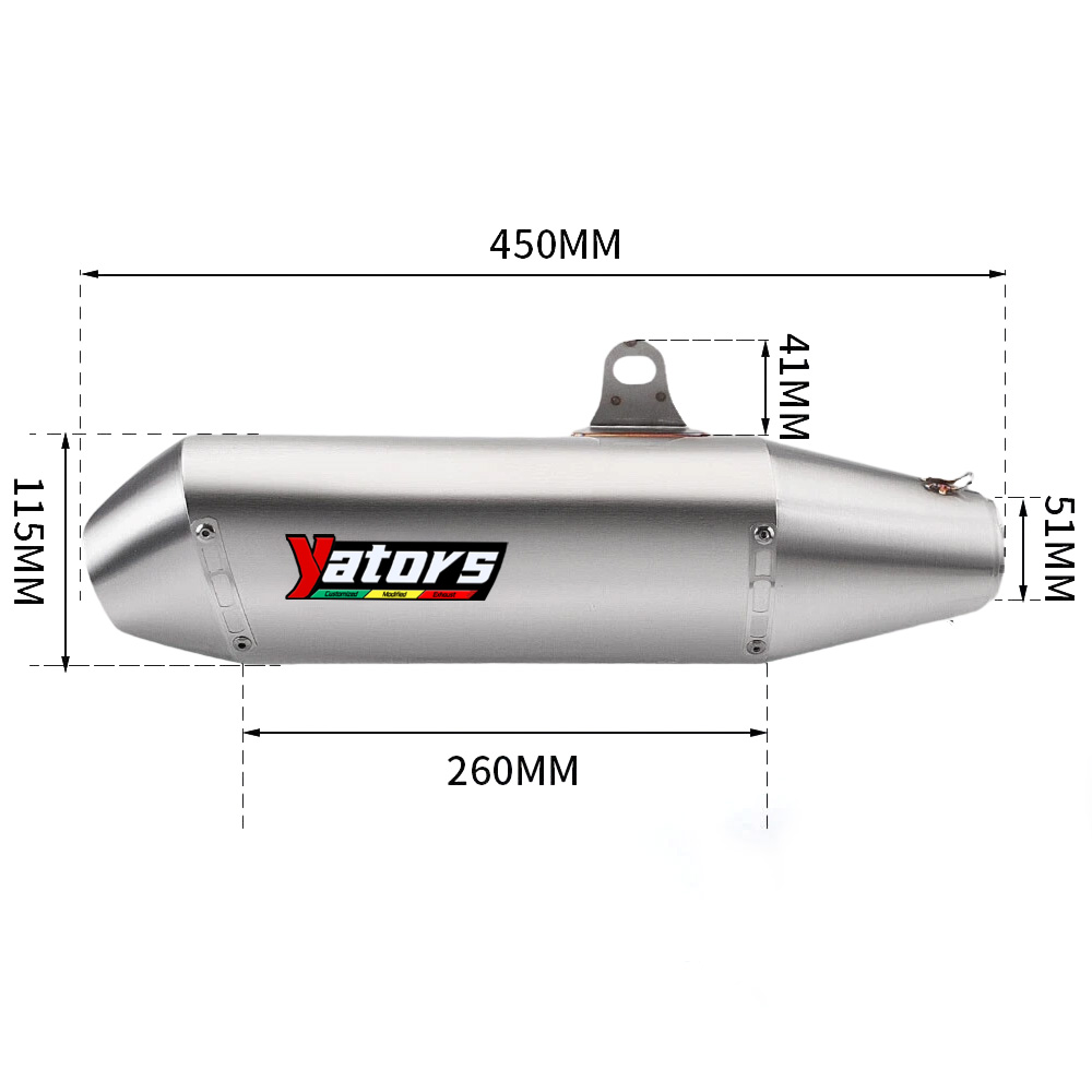 For Suzuki DRZ400SM DRZ400S 2000-2023 Exhaust Tips 450mm Header Link Pipe System - Image 3