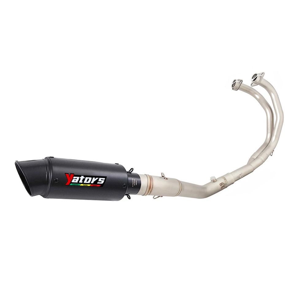 For Yamaha YZF R3 2015-2024 MT-03 Full System Exhaust Header Pipe Black Muffler