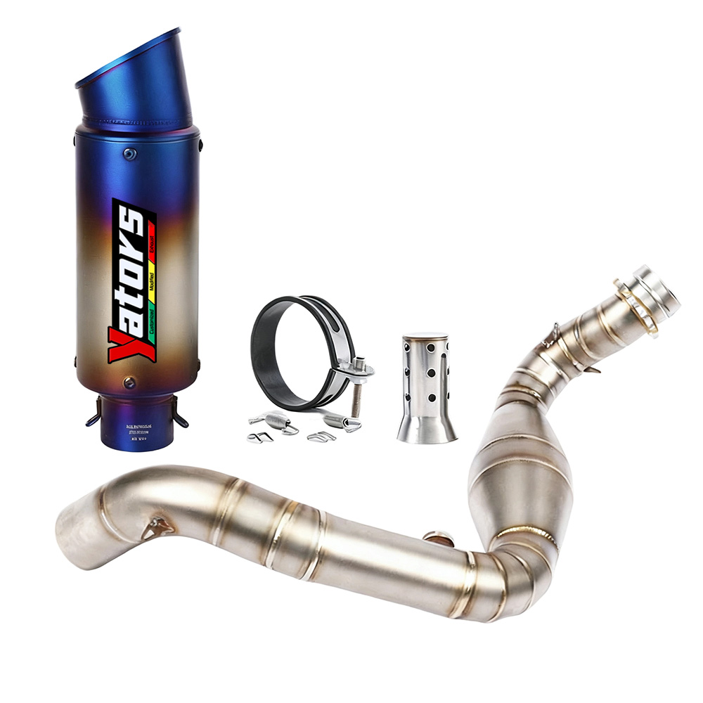 For BMW G310GS G310R Modified System Exhaust Mid Pipe Muffler Tips Blue Slip on