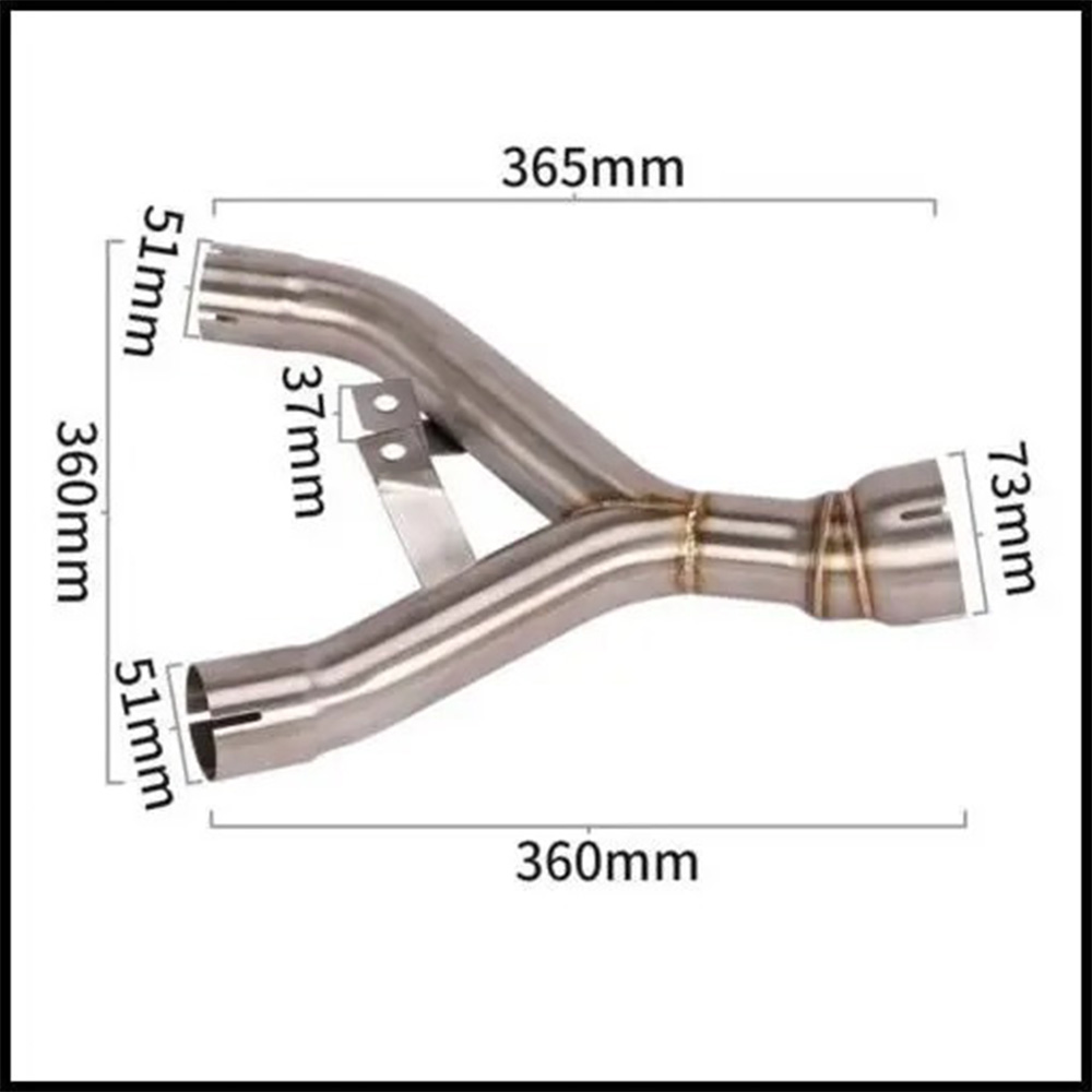 For Kawasaki Z1000 Ninja1000 2010-2020 Dual-outlet Exhaust Pipe Mid Link Pipe Exhaust Systems - Image 2