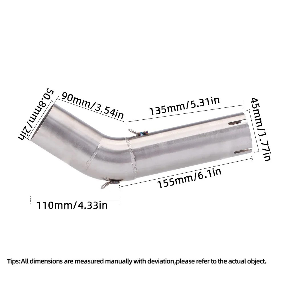 Motorcycle Exhaust Middle Link Pipe Slip On 51mm Muffler For Benelli 752 BJ750GS Exhaust Systems Exhausts Pipes - Image 8