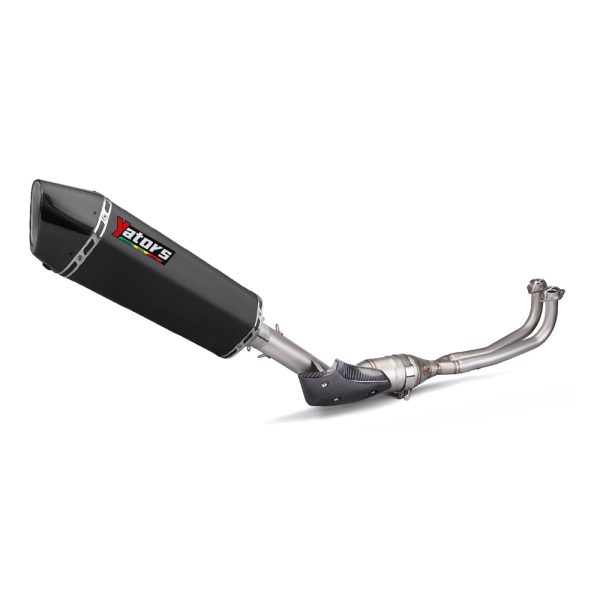 Motorcycle Exhaust Front Pipe for Yamaha T-MAX560 (2017-2023) - Stainless Steel with Carbon Fiber Heat Shield